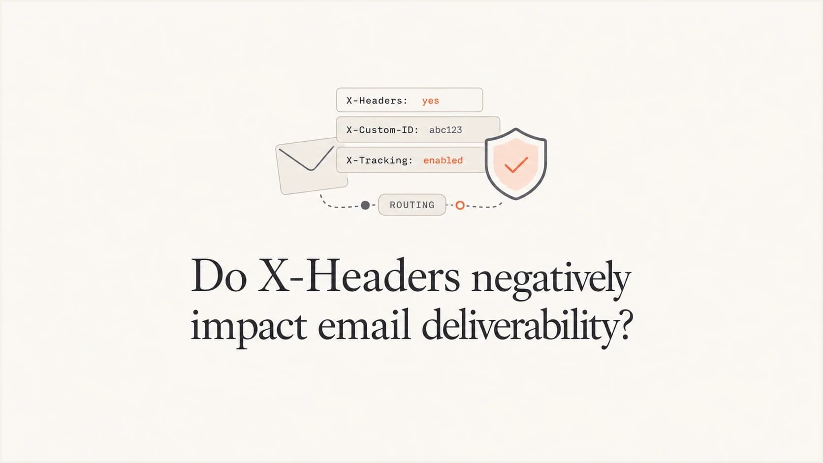 Editorial thumbnail about whether X-Headers affect email deliverability.