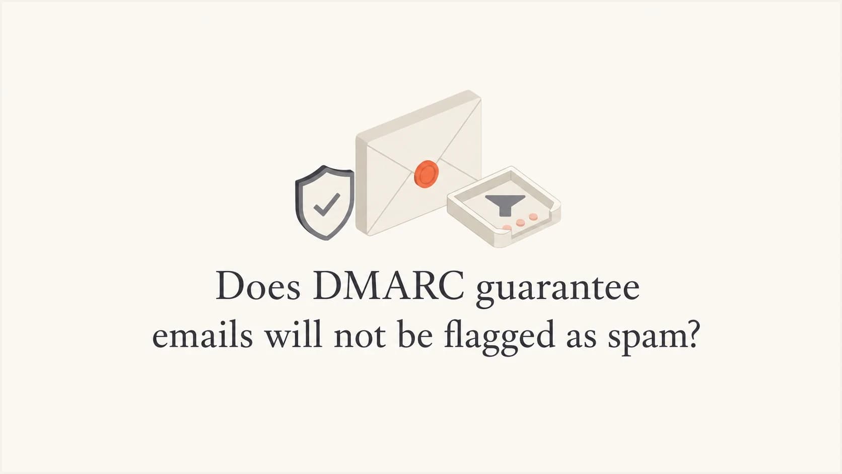 DMARC authentication and spam filtering shown as separate email checks.