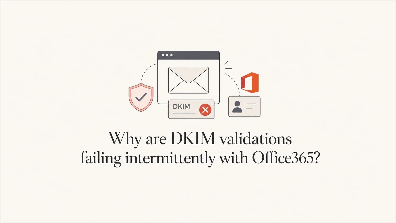 Editorial thumbnail about intermittent Office365 DKIM validation failures.