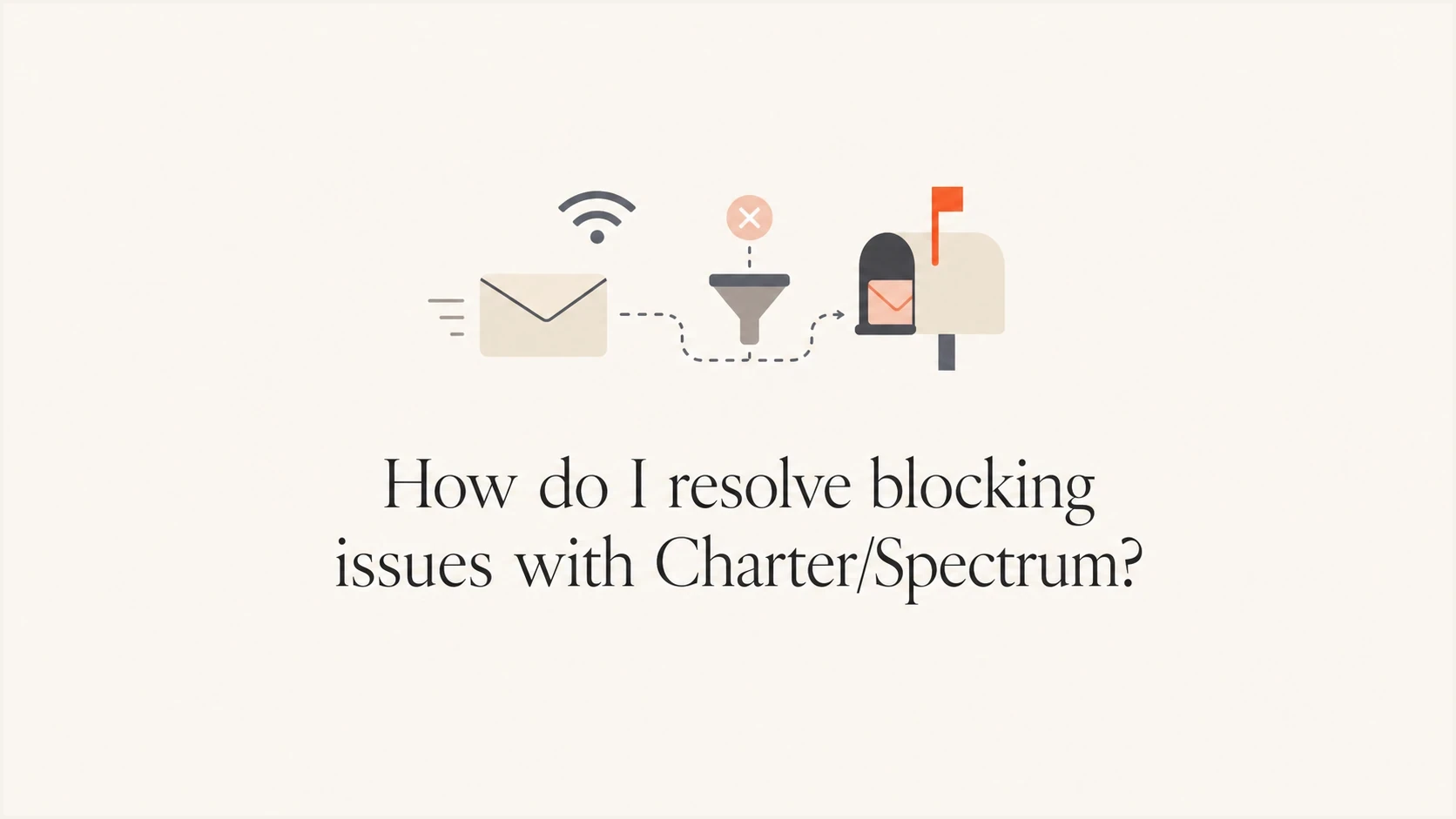 Editorial thumbnail about resolving Charter/Spectrum email blocking.