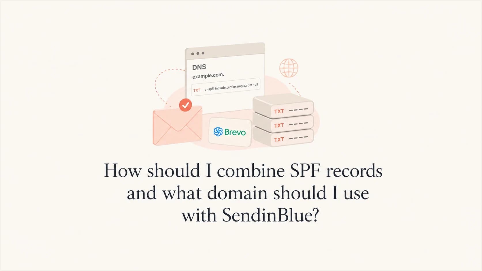 SPF records for SendinBlue and a sending subdomain.