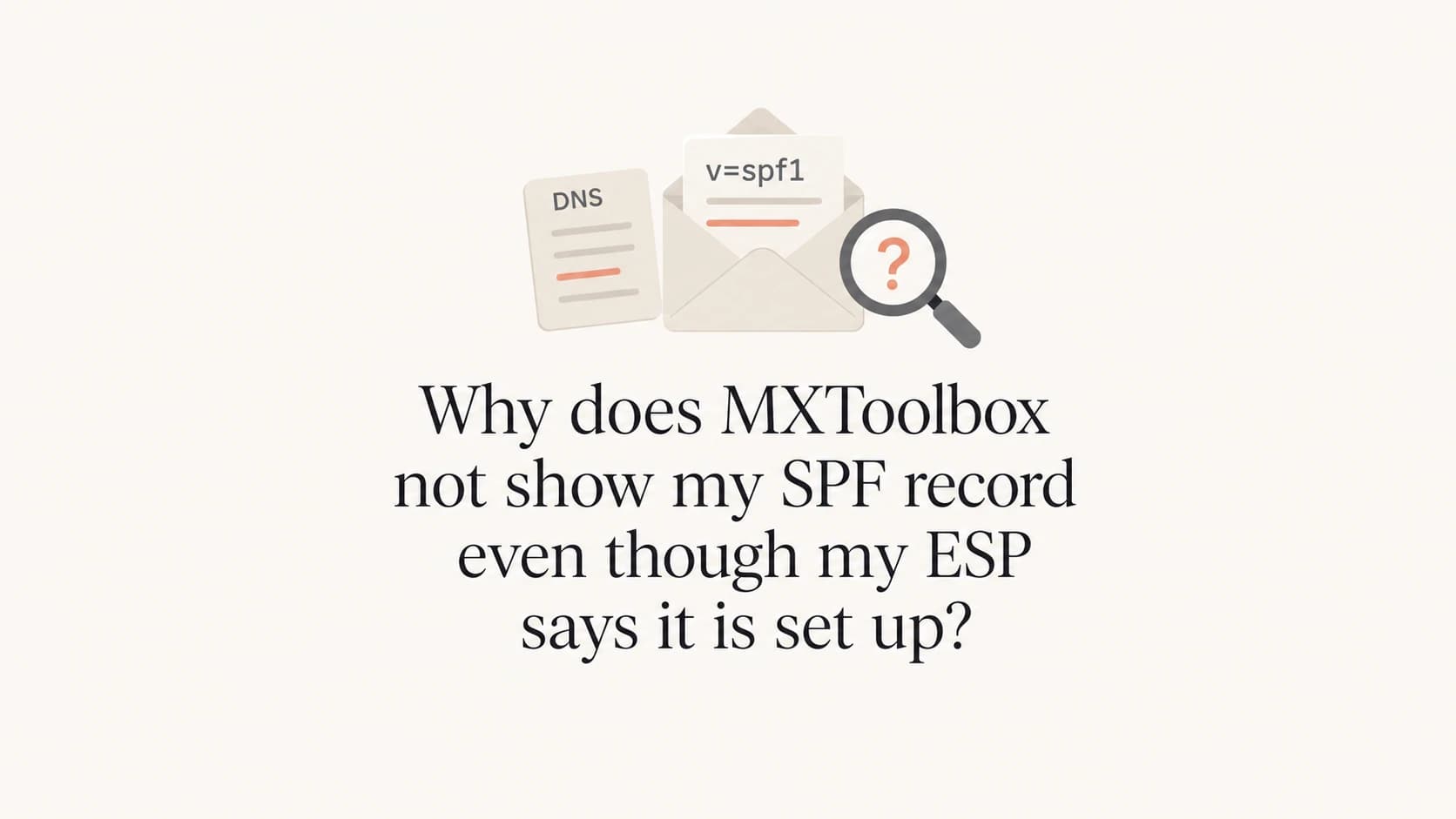 SPF record lookup mismatch between a DNS checker and an ESP setup screen.