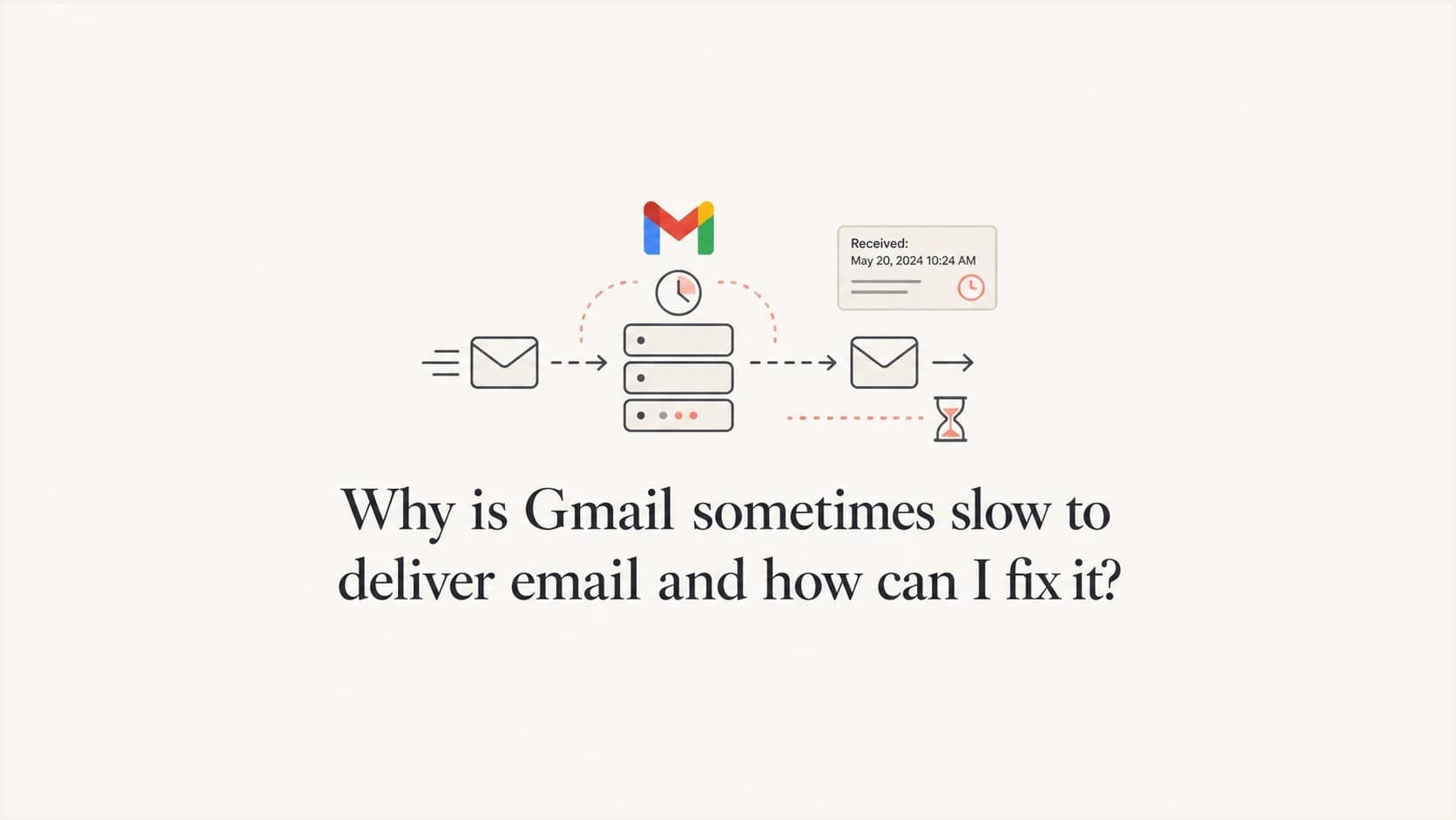 Editorial thumbnail about Gmail delivery delays and email routing.