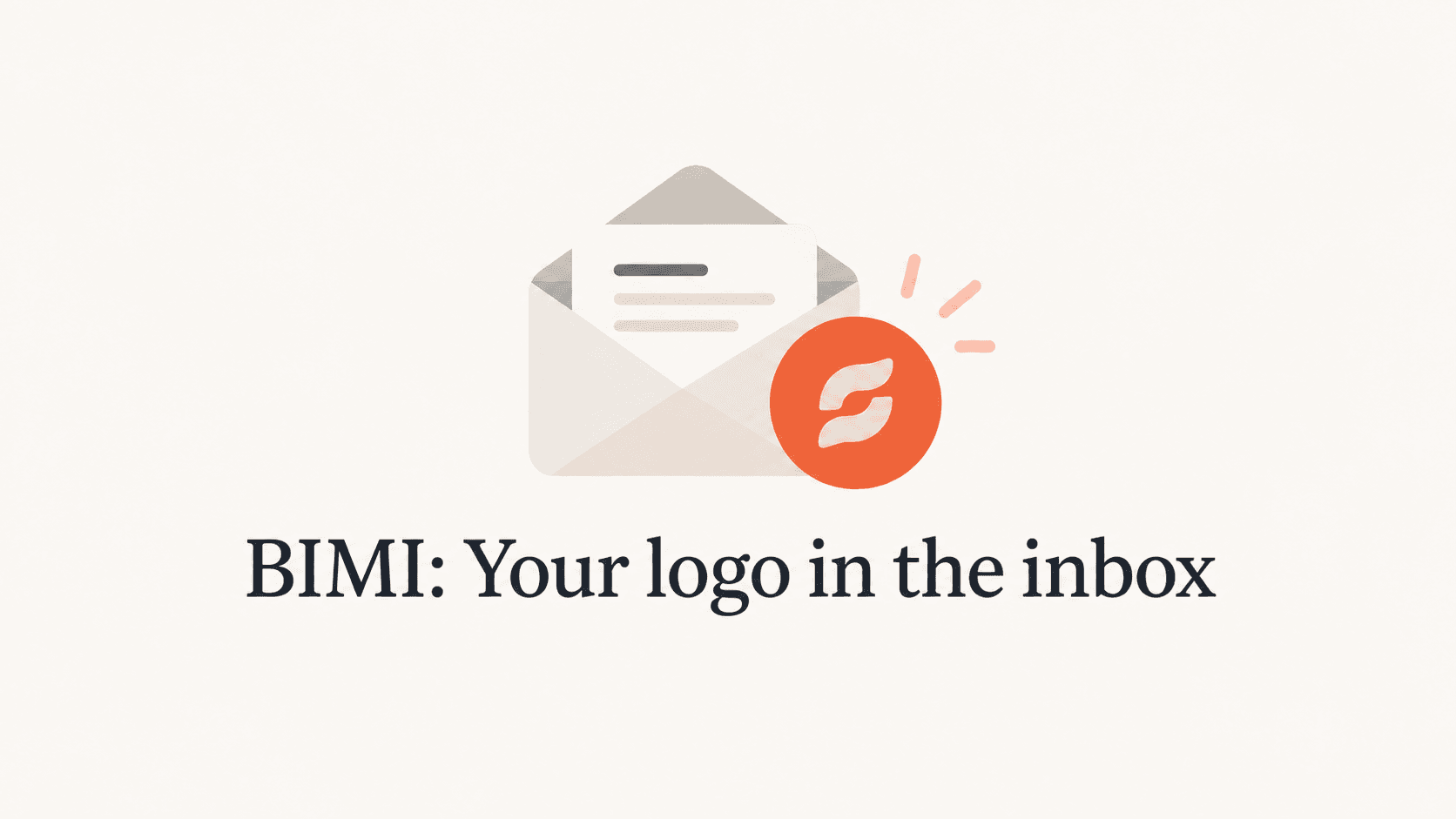 An envelope and brand emblem above the title BIMI: Your logo in the inbox.