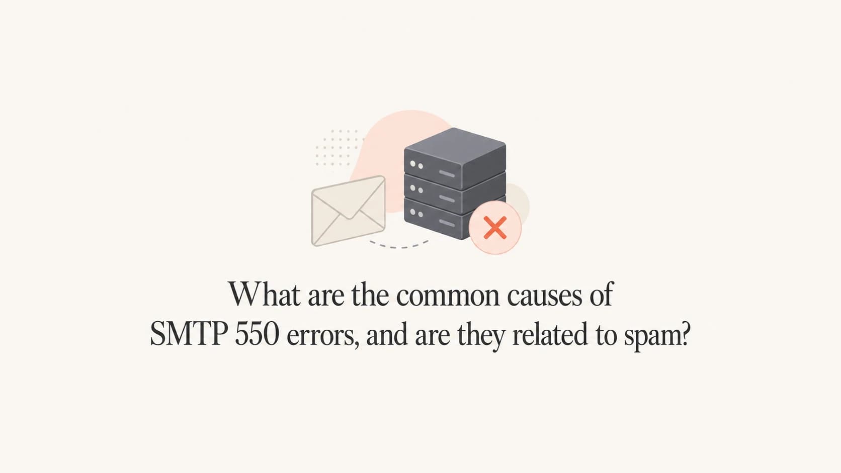 SMTP 550 rejection shown as a mail server refusing a message.