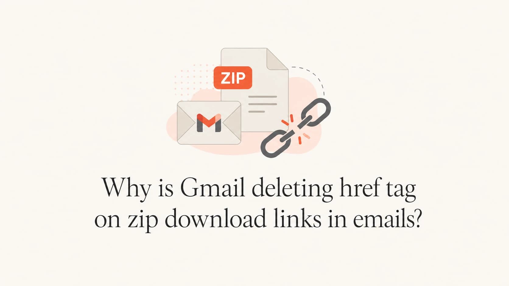 A ZIP download link with the href removed in an email.