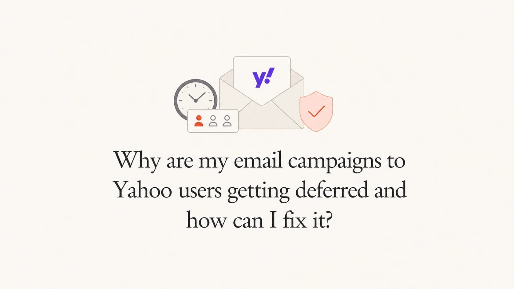 Yahoo campaign deferrals shown as a queued email with authentication and timing signals.
