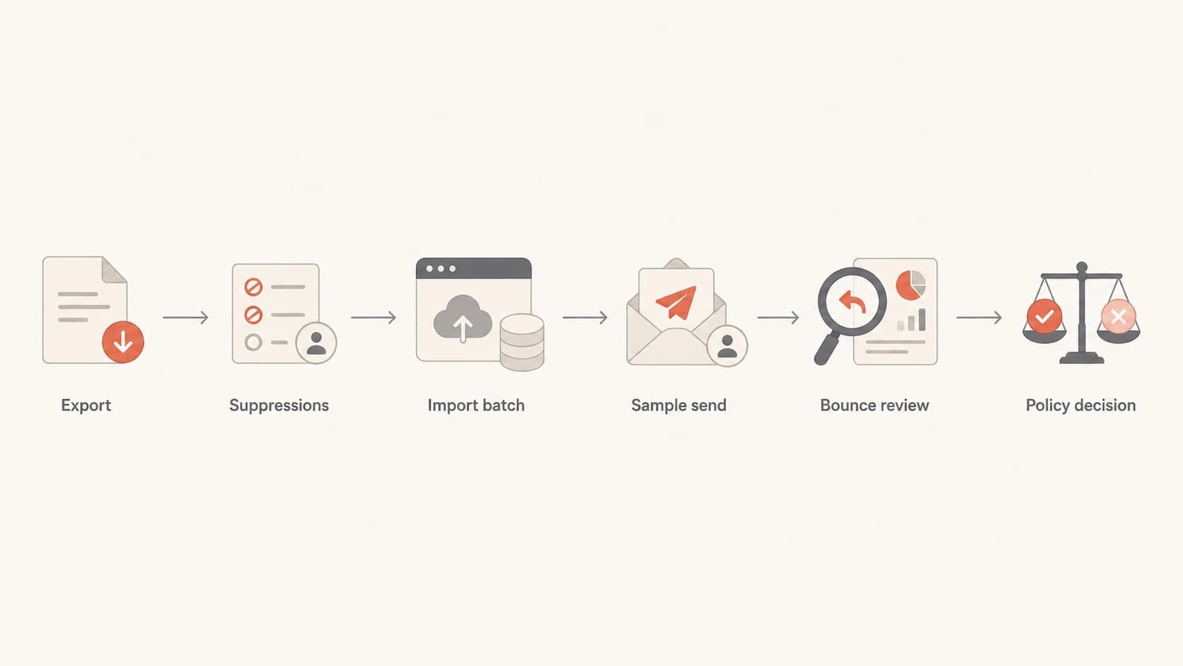 Flowchart for auditing bounces after an ESP migration.
