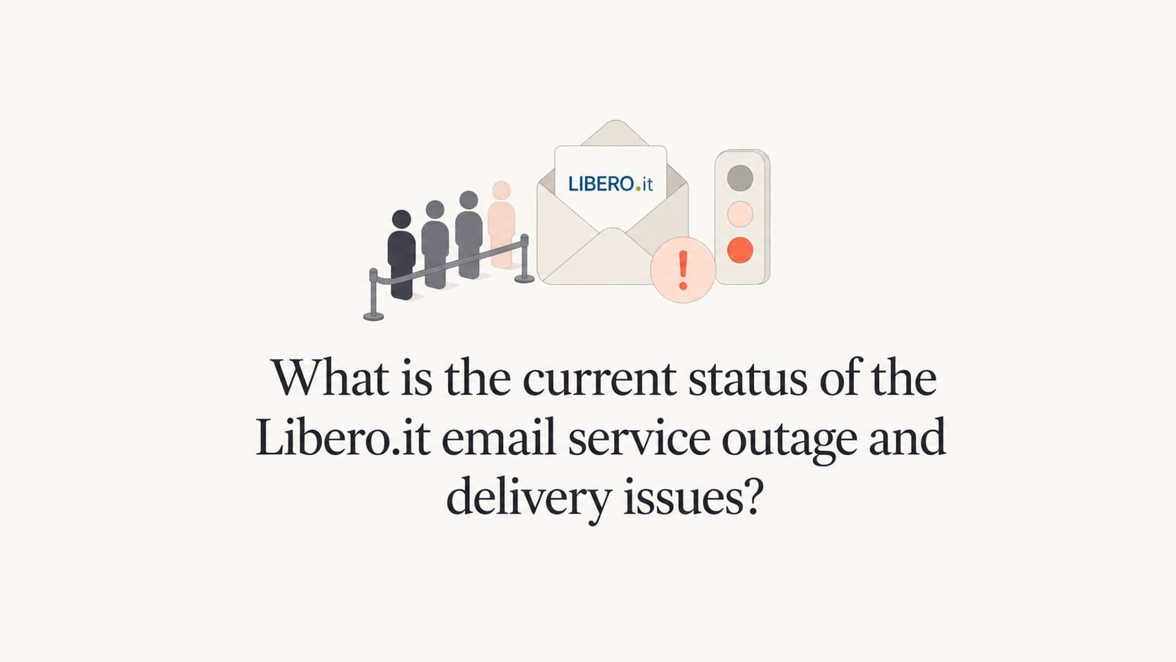 Libero.it delivery status shown as a mail queue and status light.