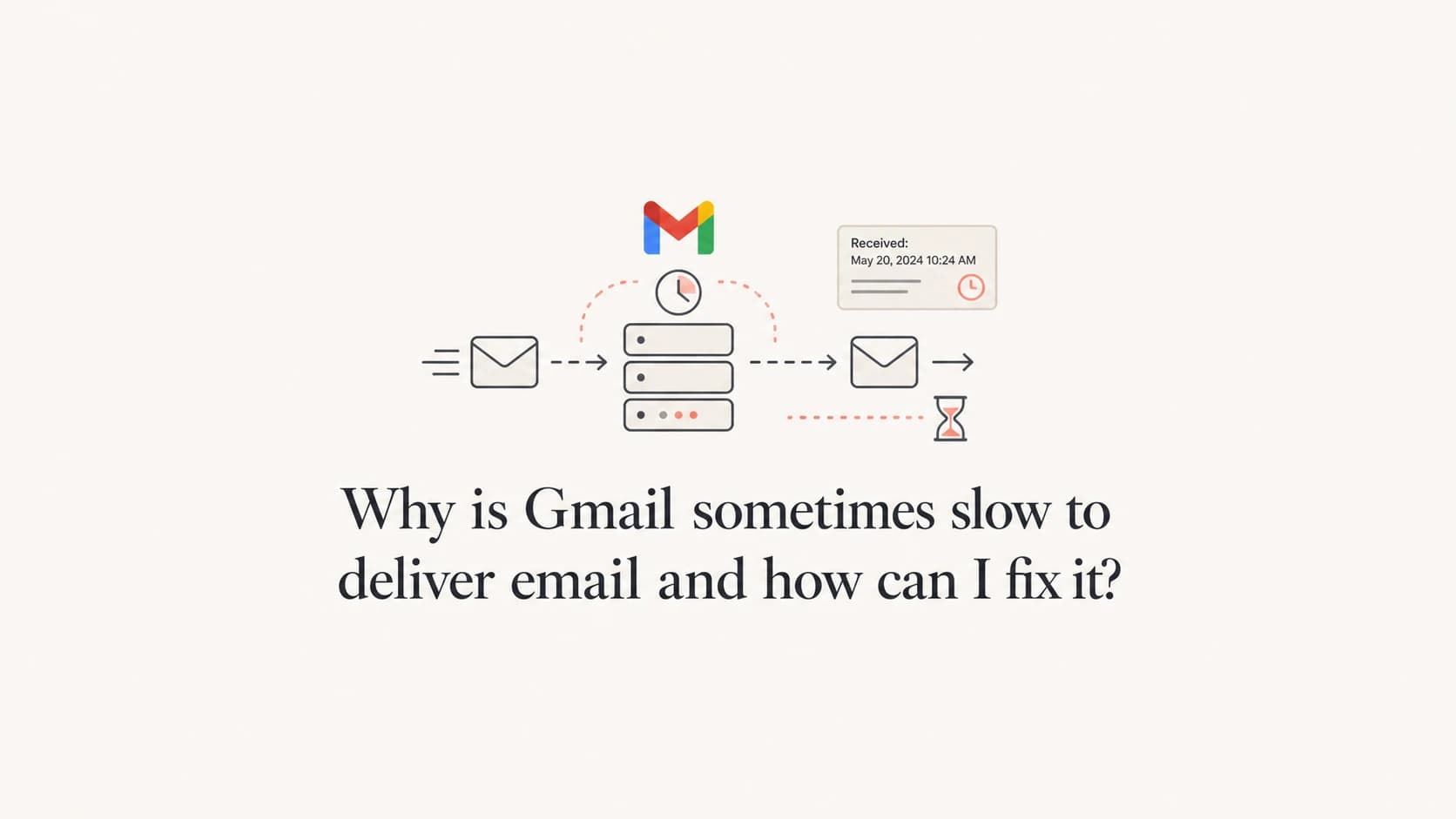 Editorial thumbnail about Gmail delivery delays and email routing.