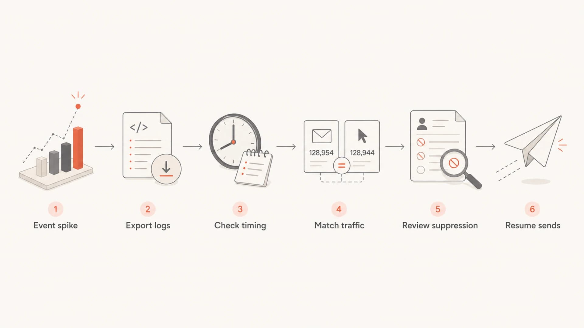 Flowchart for investigating a SendGrid click or unsubscribe spike.