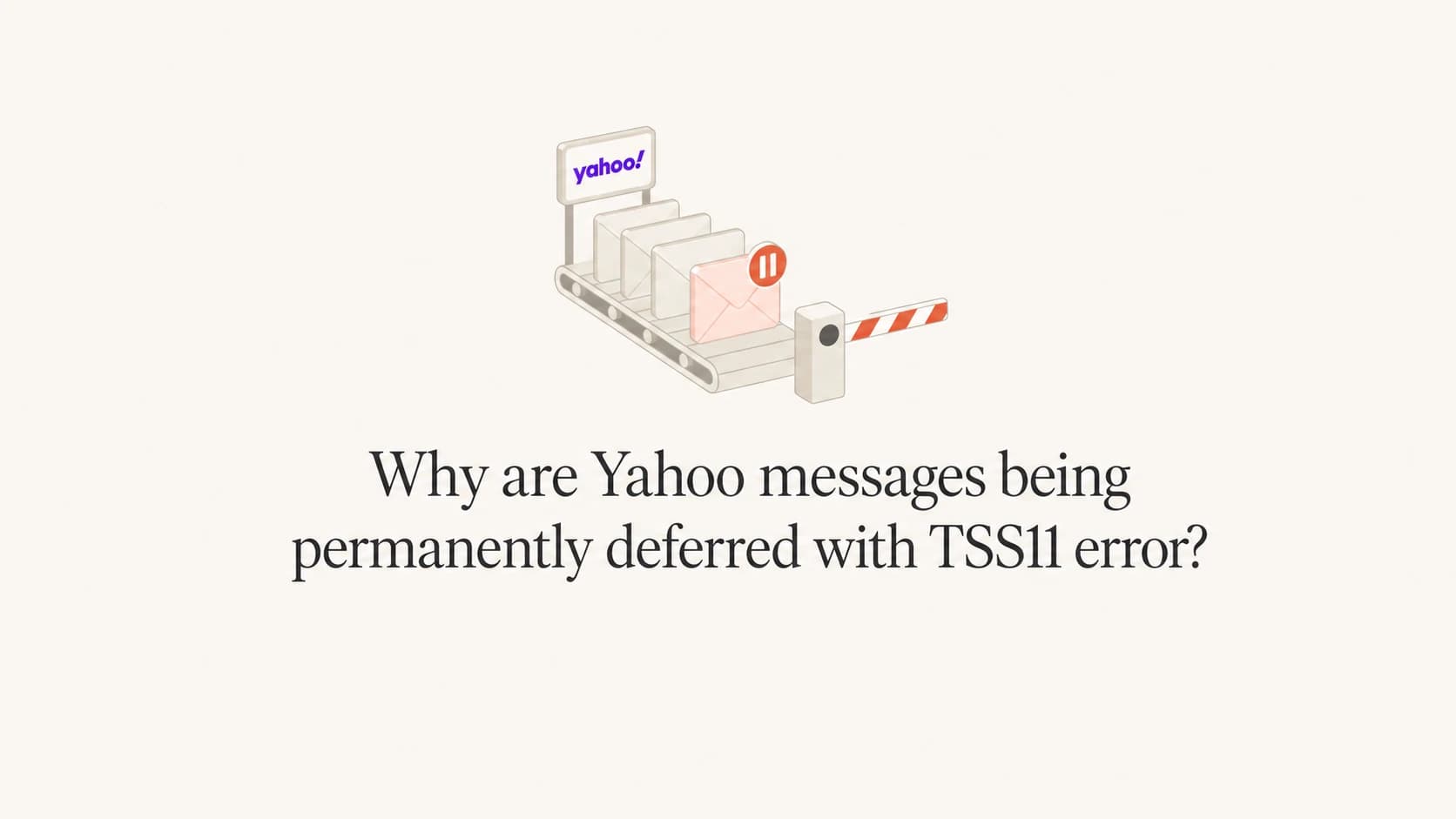 Yahoo TSS11 permanent deferral shown as a stopped mail queue.
