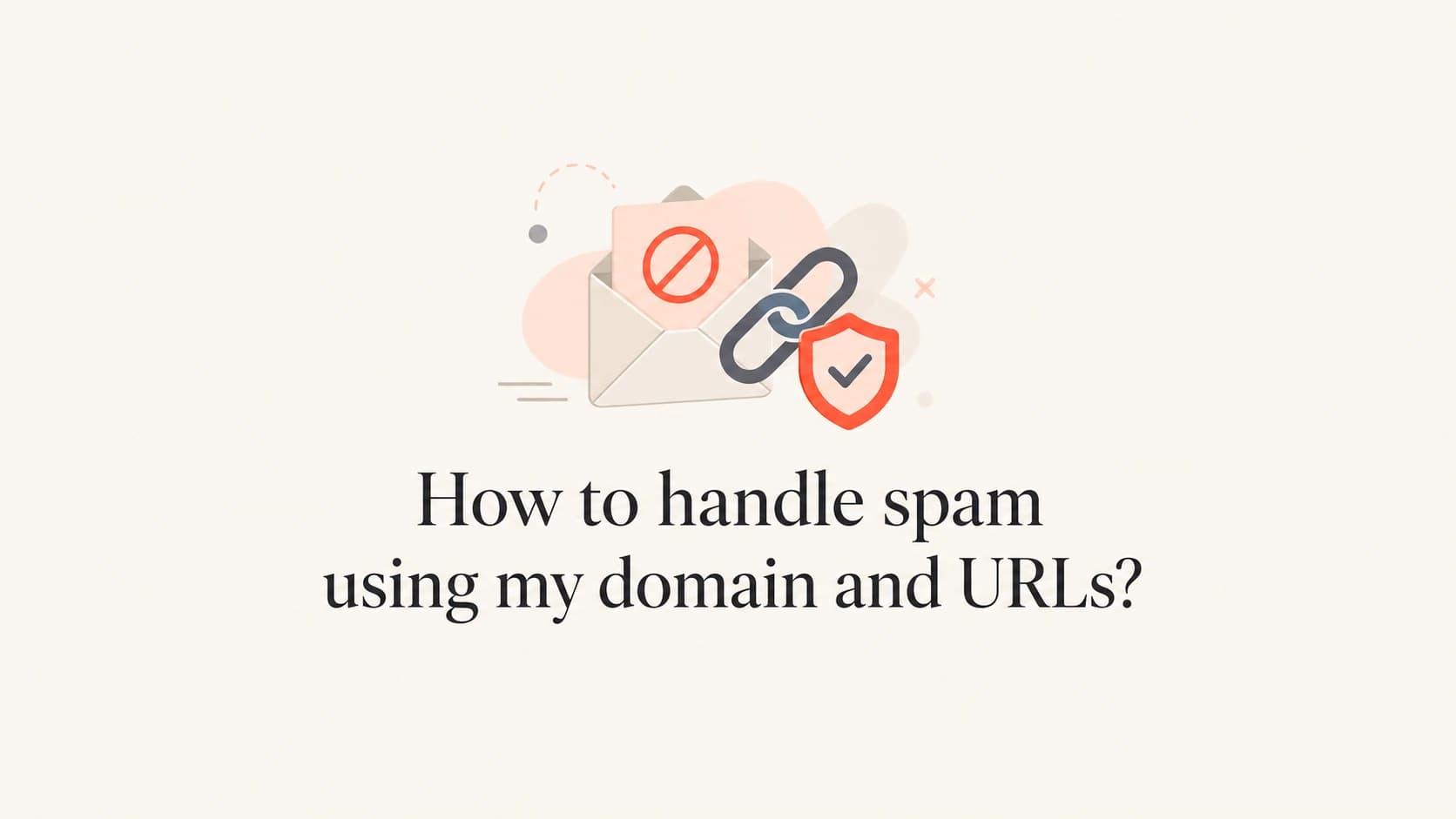 Email spam using a domain URL shown as a link with a shield.