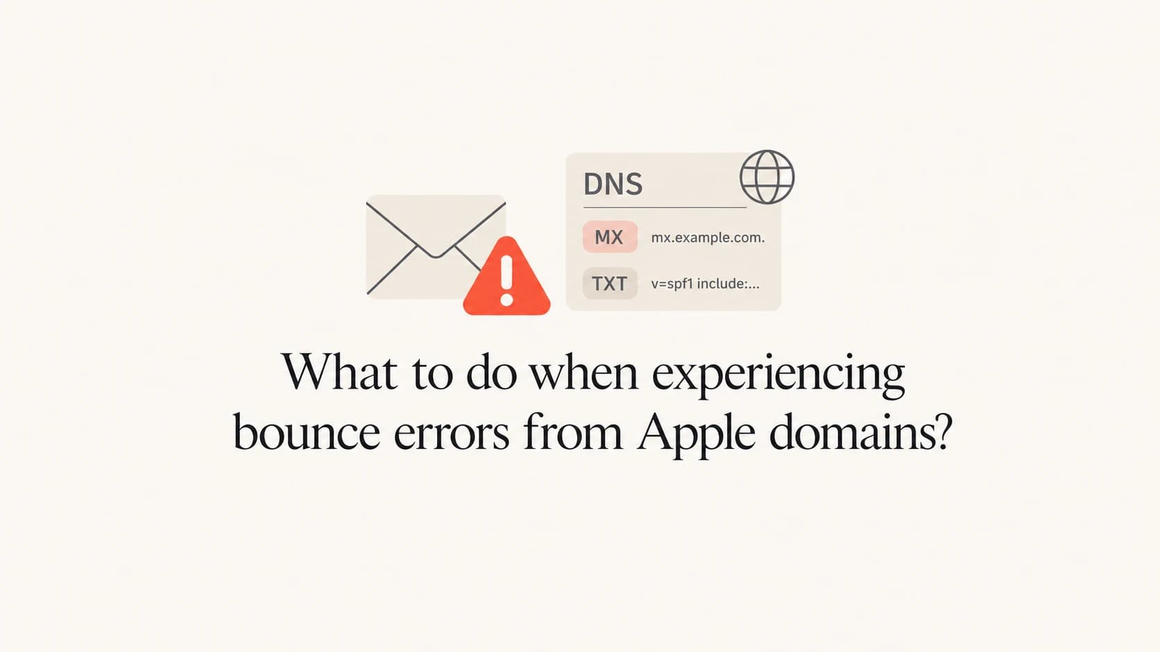 Editorial thumbnail about fixing bounce errors from Apple domains.