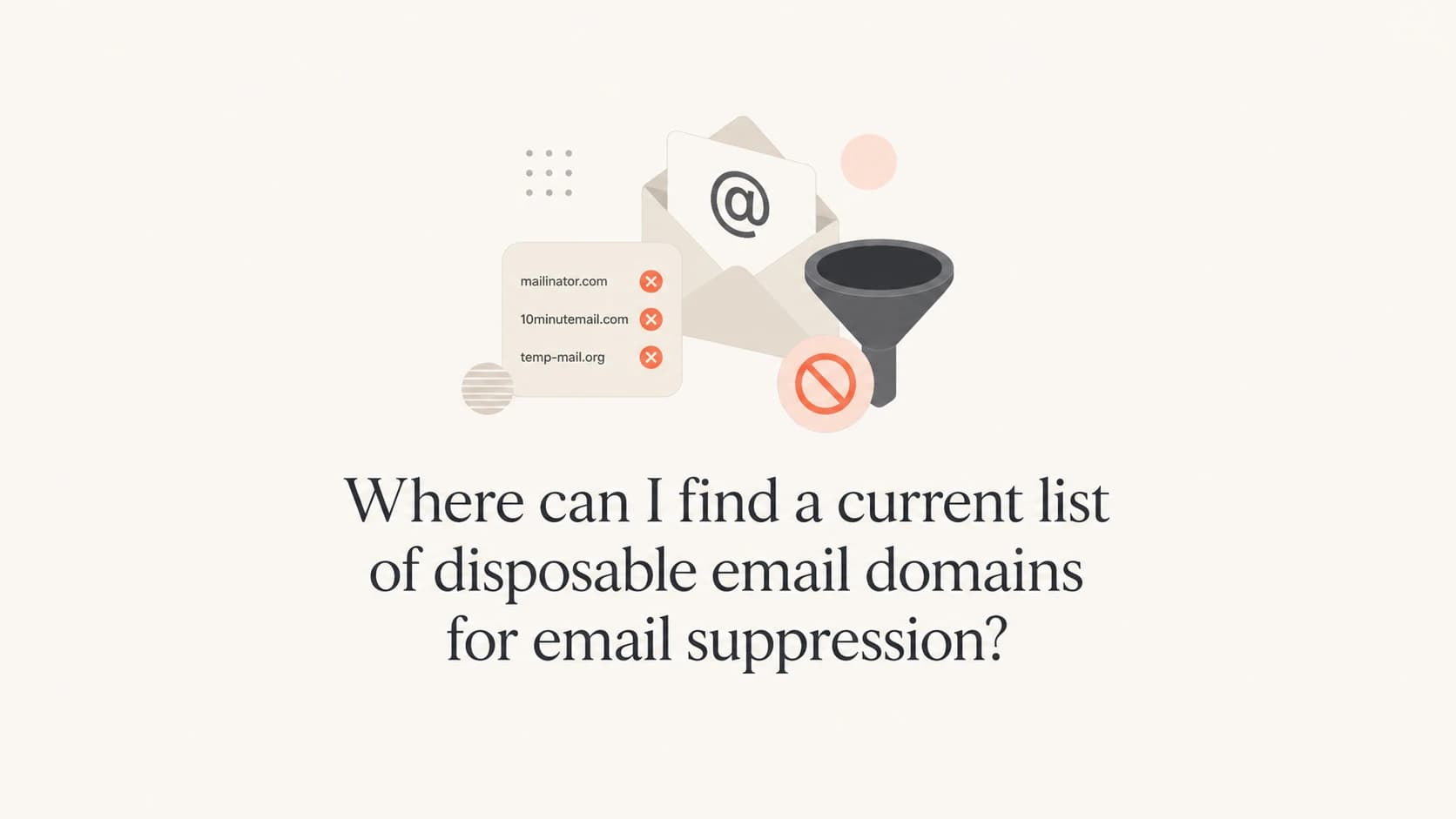 Disposable email domain list shown as a clean filtered email index.