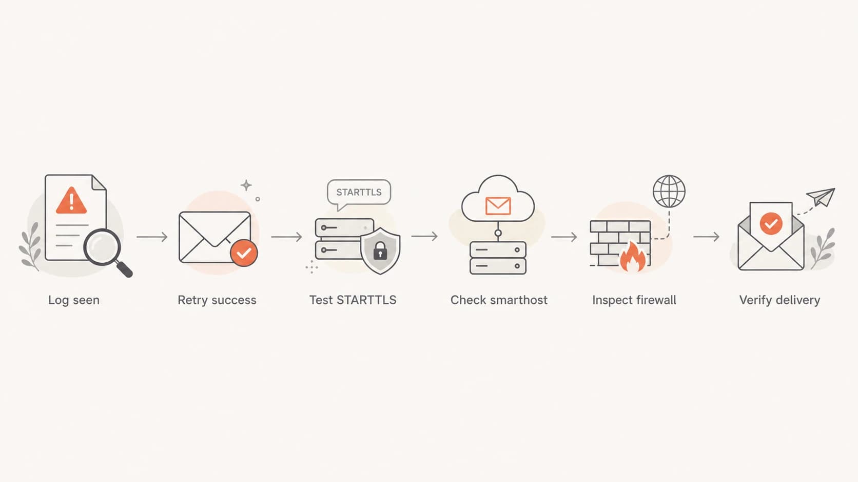 Flowchart for troubleshooting Gmail SSL_connect errors.