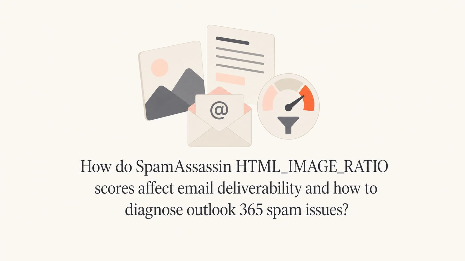 Editorial thumbnail about SpamAssassin image ratios and Outlook 365 spam diagnosis.