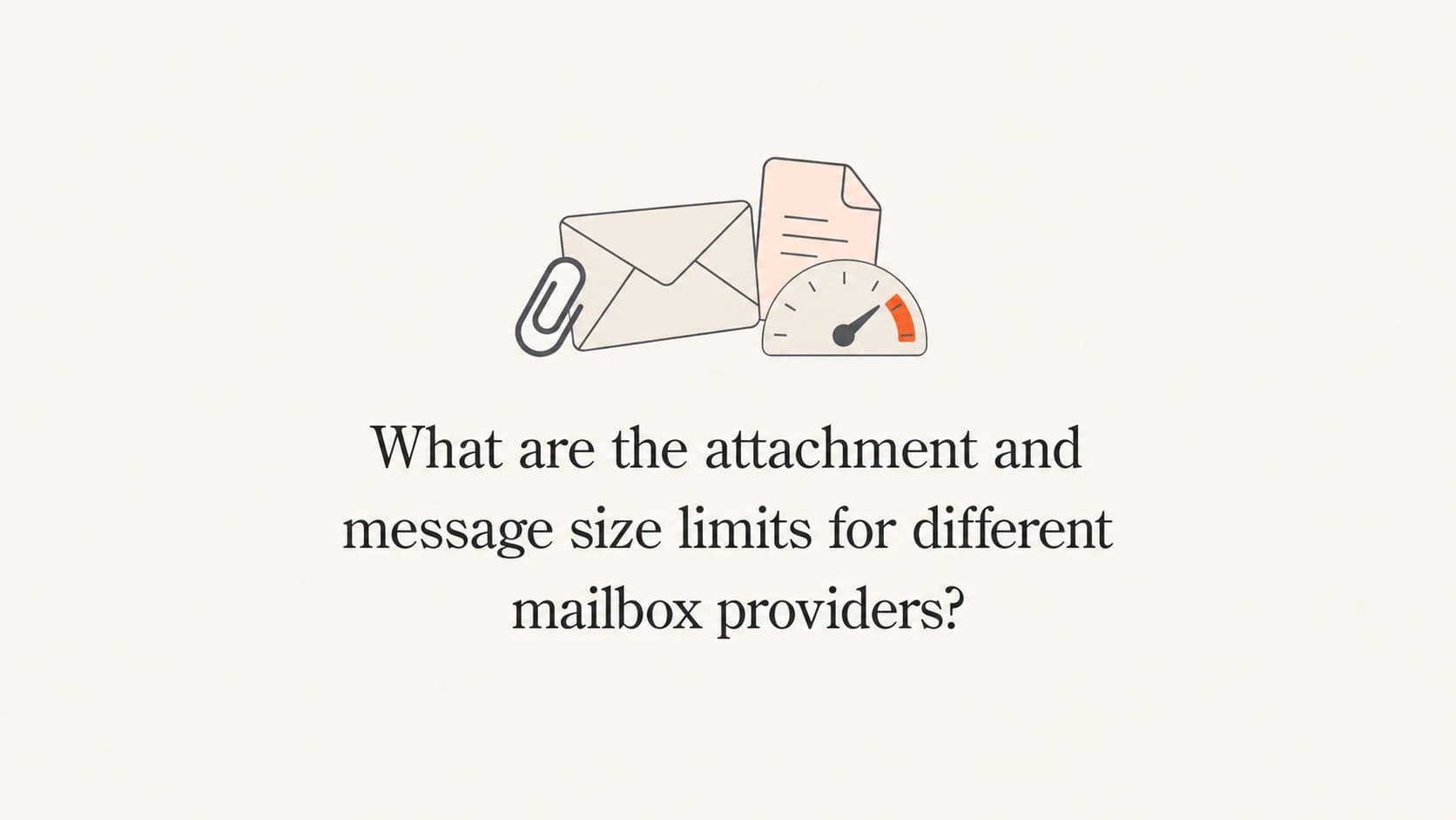 A calm editorial thumbnail about mailbox attachment and message size limits.