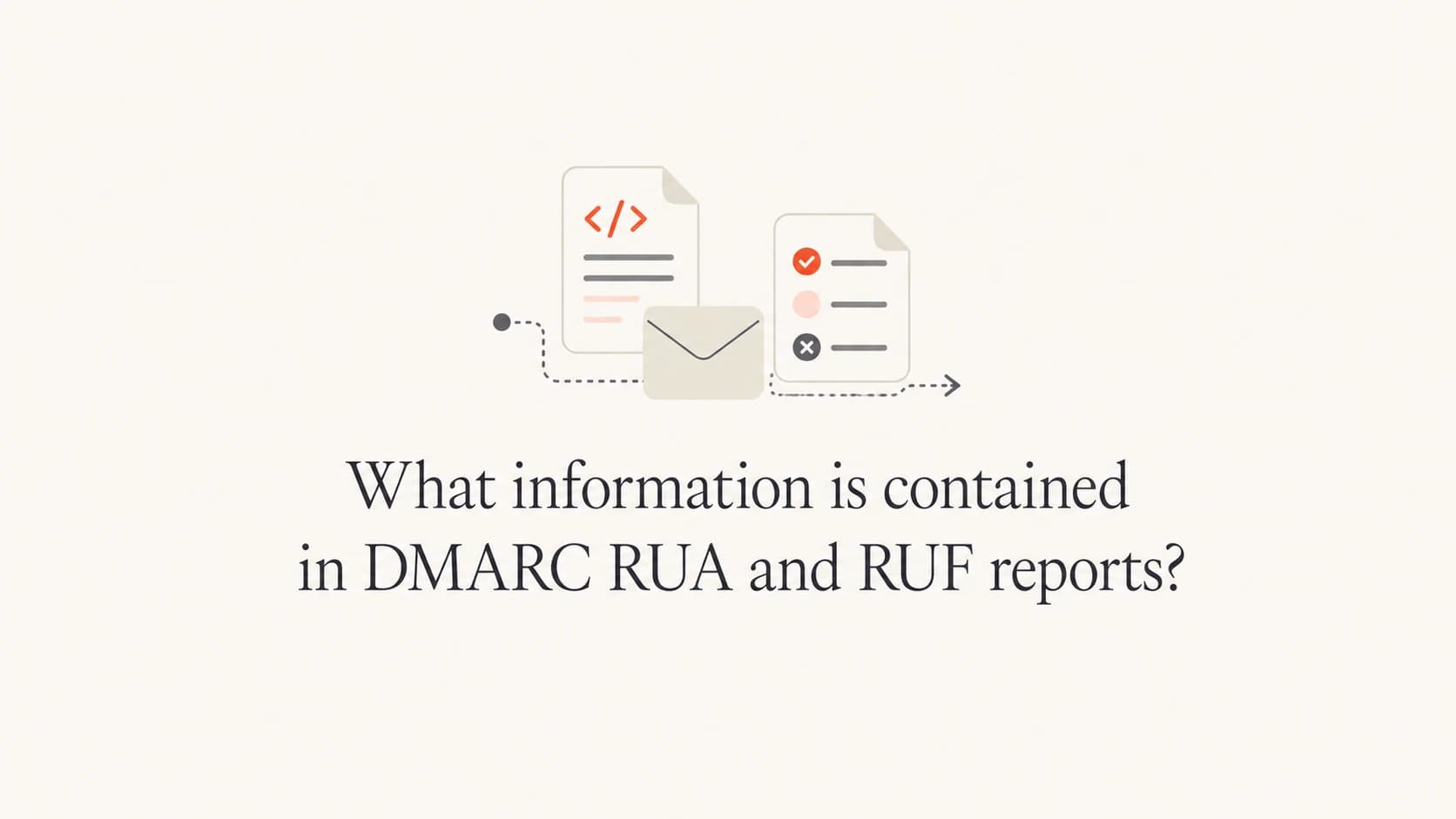 Editorial thumbnail about the contents of DMARC RUA and RUF reports.