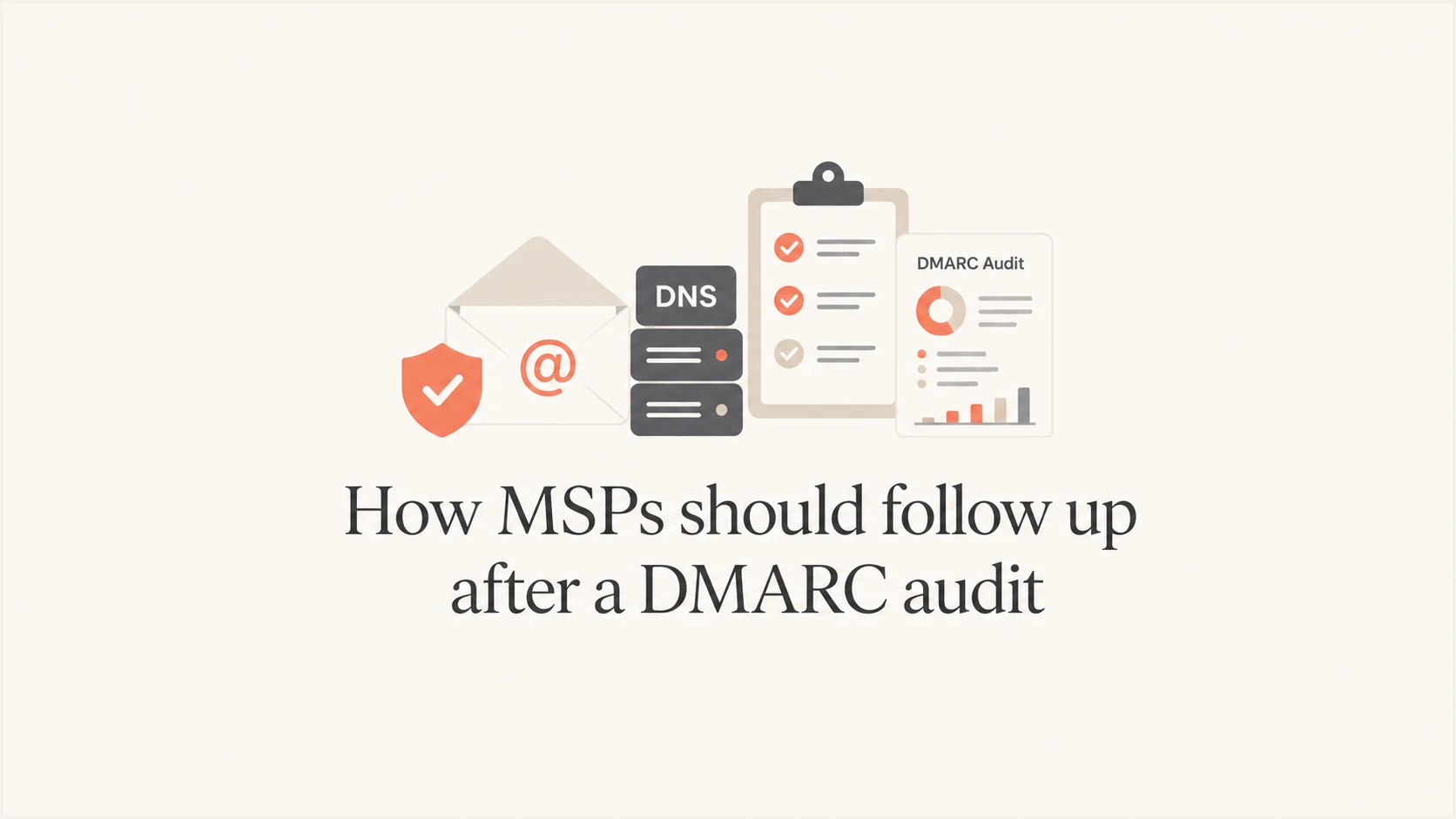 DMARC audit follow-up thumbnail with a mail checklist and DNS blocks.