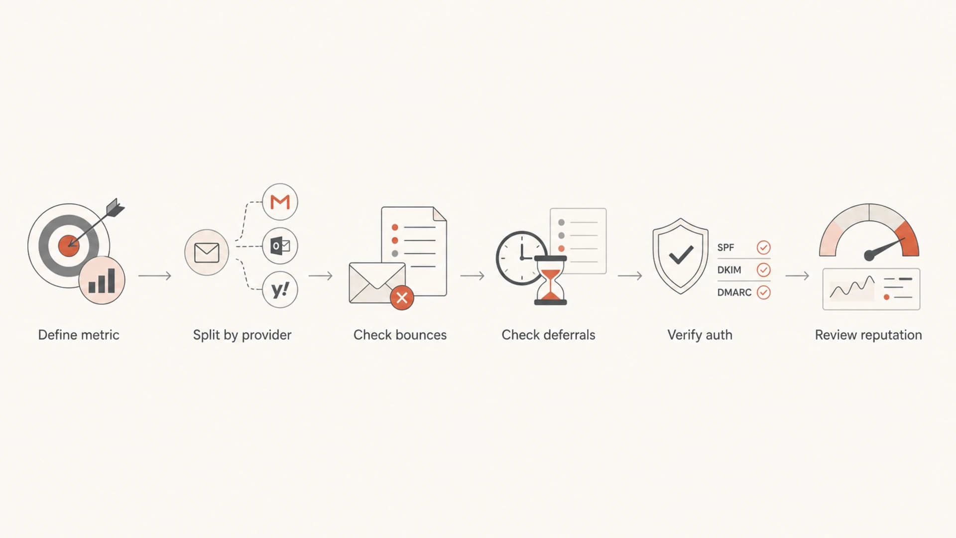 Flowchart for diagnosing a deliverability drop after an ESP migration.