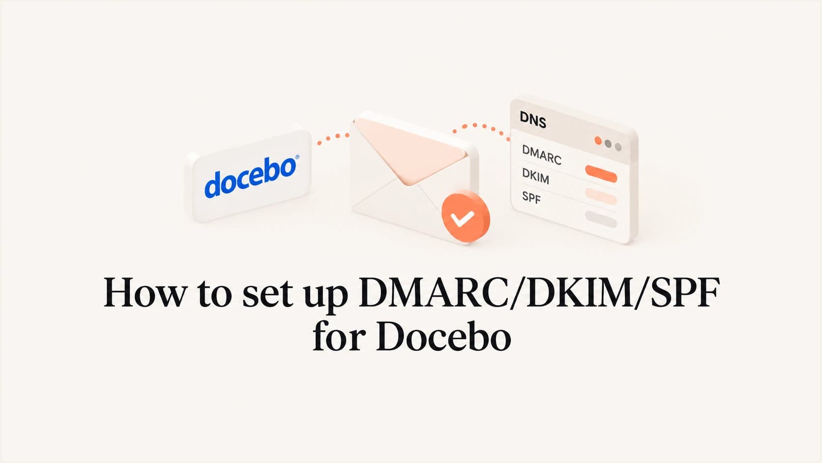 Docebo email authentication setup with SPF, DKIM, and DMARC.