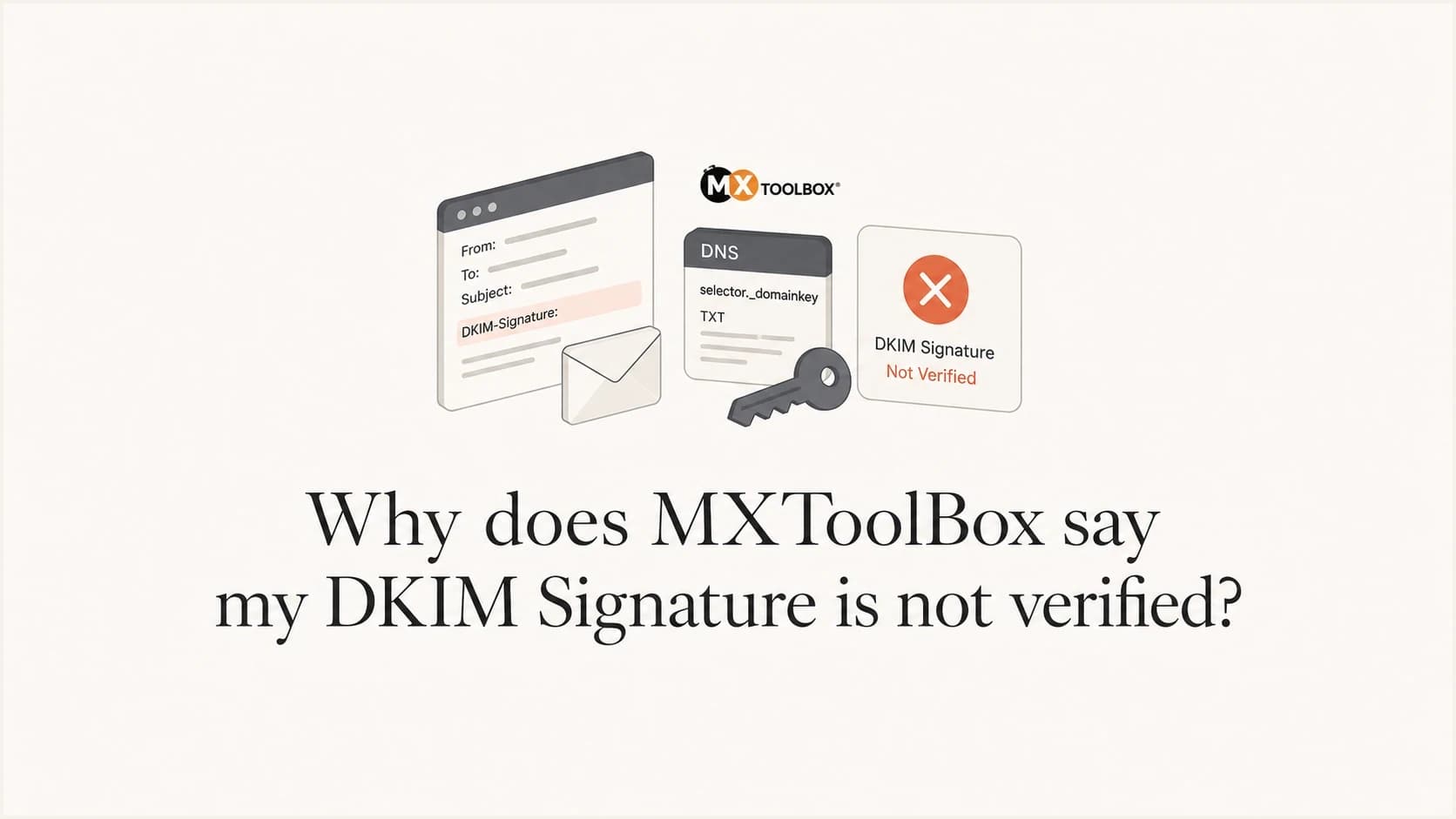 MXToolBox DKIM signature not verified troubleshooting thumbnail.