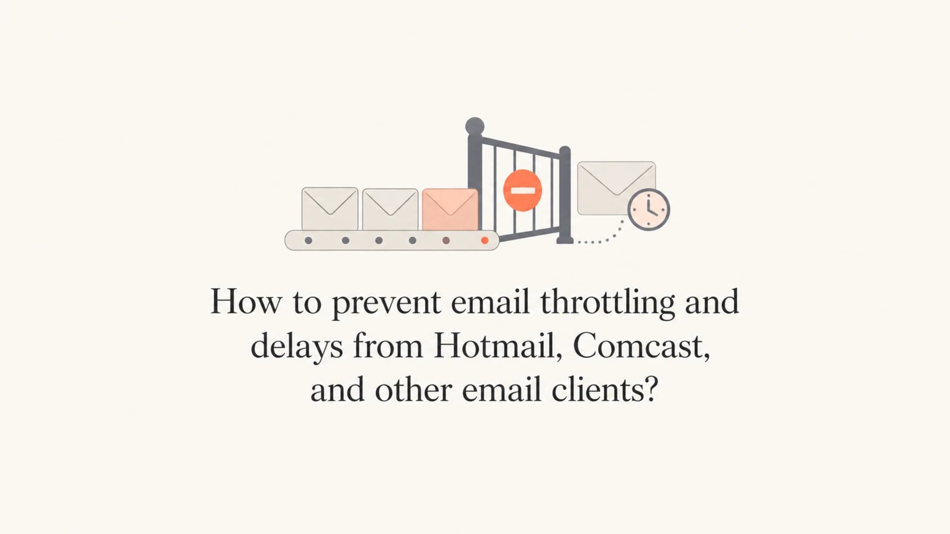 Email queue and provider gate illustration for throttling prevention.