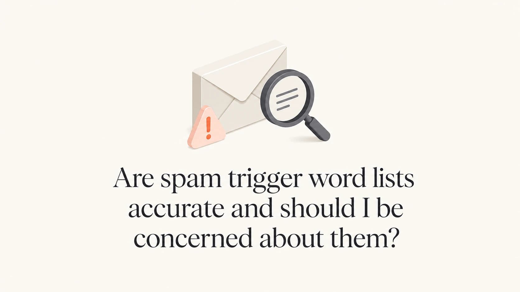 Spam trigger word lists are shown as weak signals beside stronger email authentication checks.