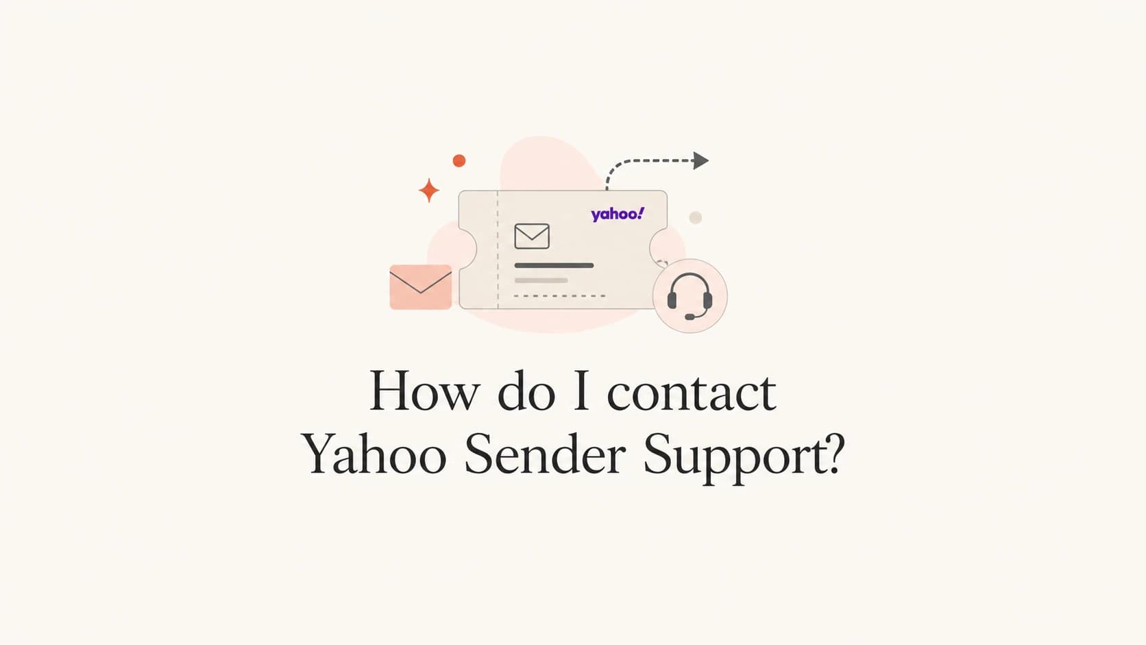 Editorial thumbnail showing a Yahoo sender support ticket concept.