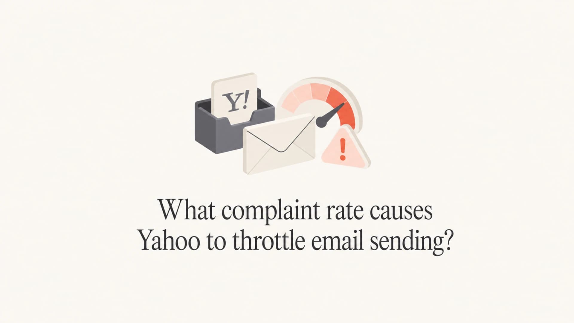 A calm editorial thumbnail about Yahoo complaint-rate throttling.
