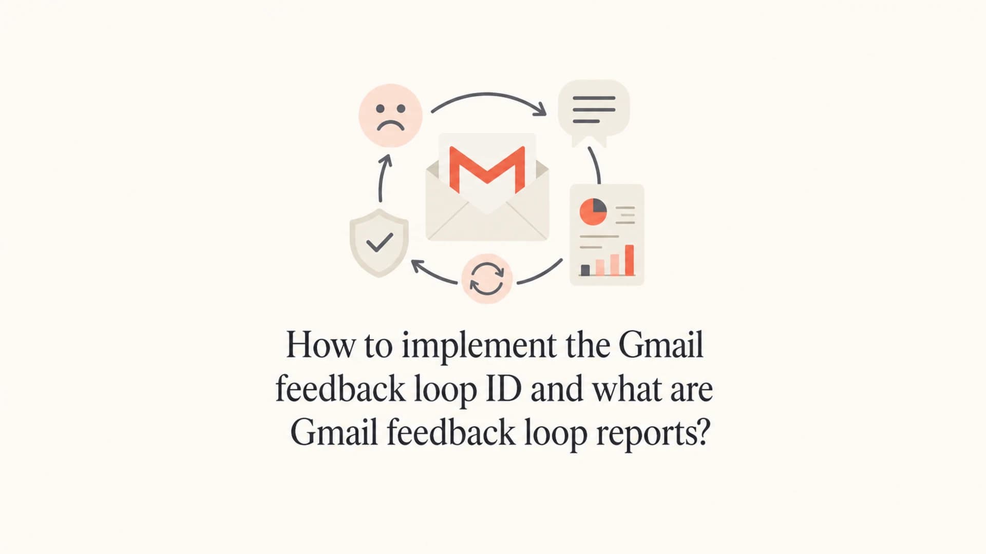 A calm article thumbnail about Gmail feedback loop identifiers and reports.