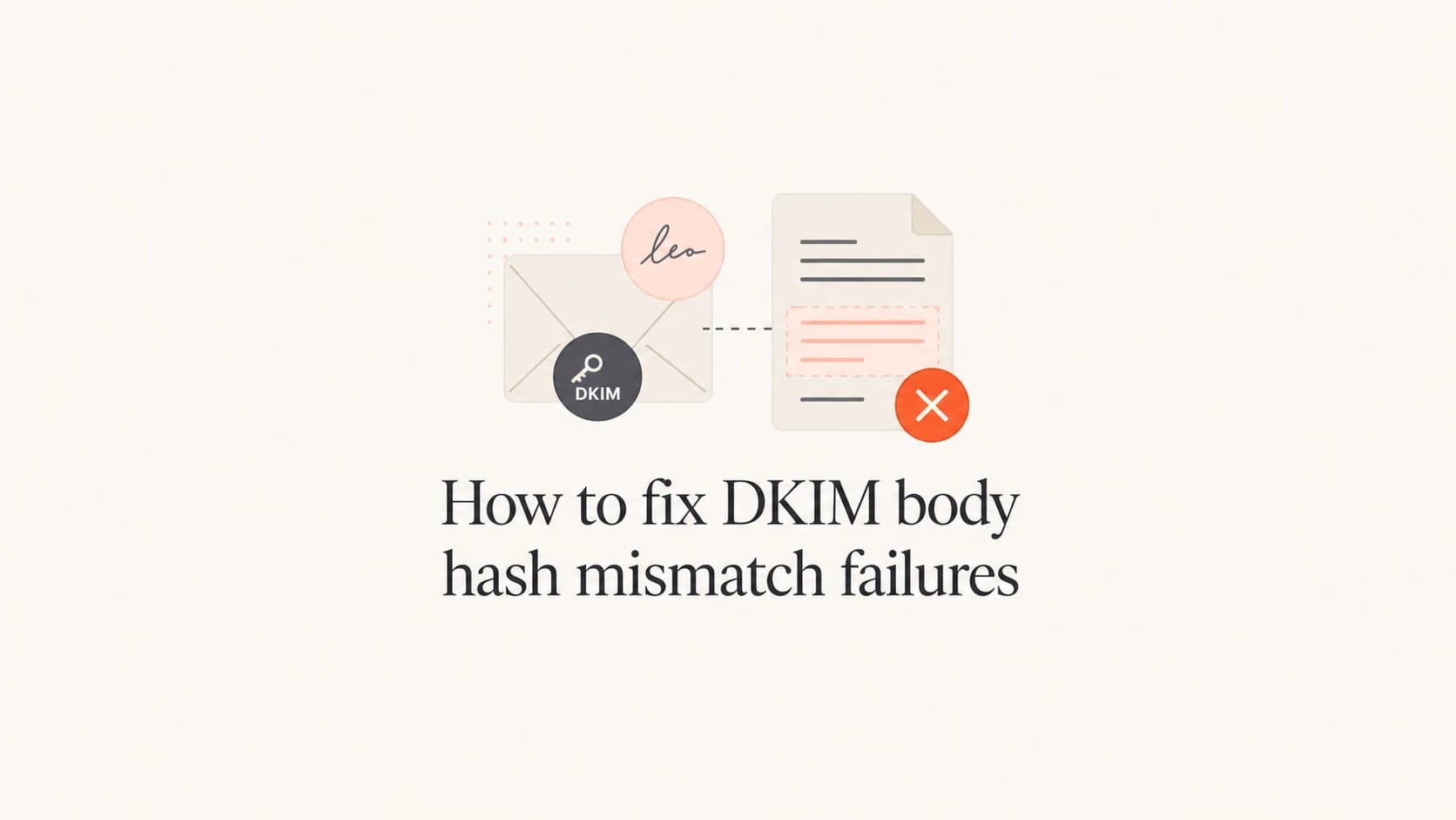 Illustration for fixing DKIM body hash mismatch failures.
