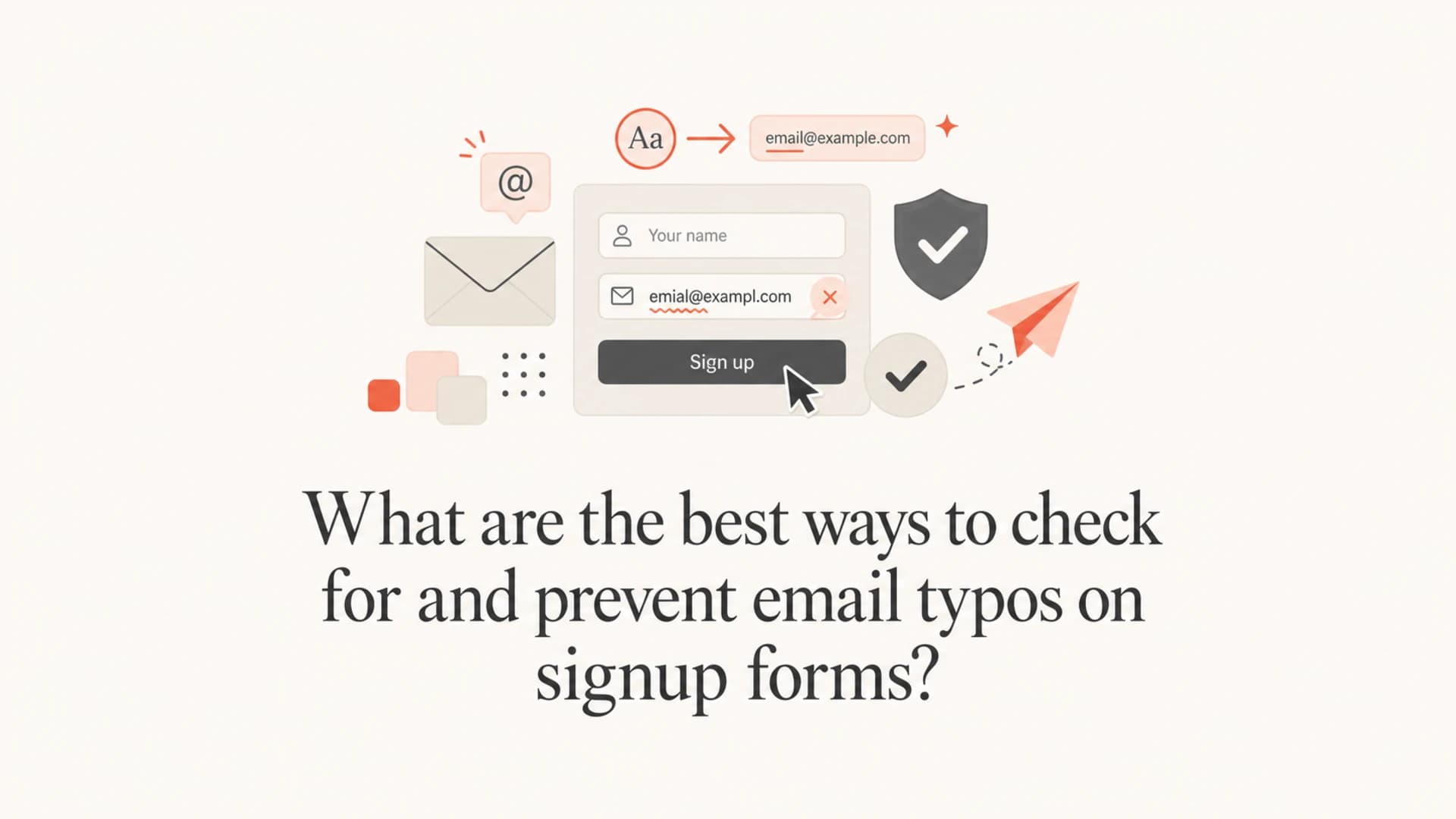 Editorial thumbnail about preventing email typos on signup forms.