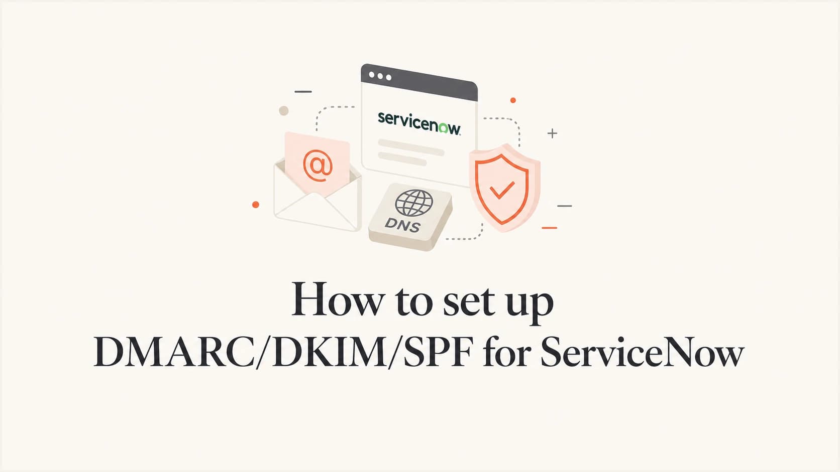 ServiceNow email authentication setup for SPF, DKIM, and DMARC.