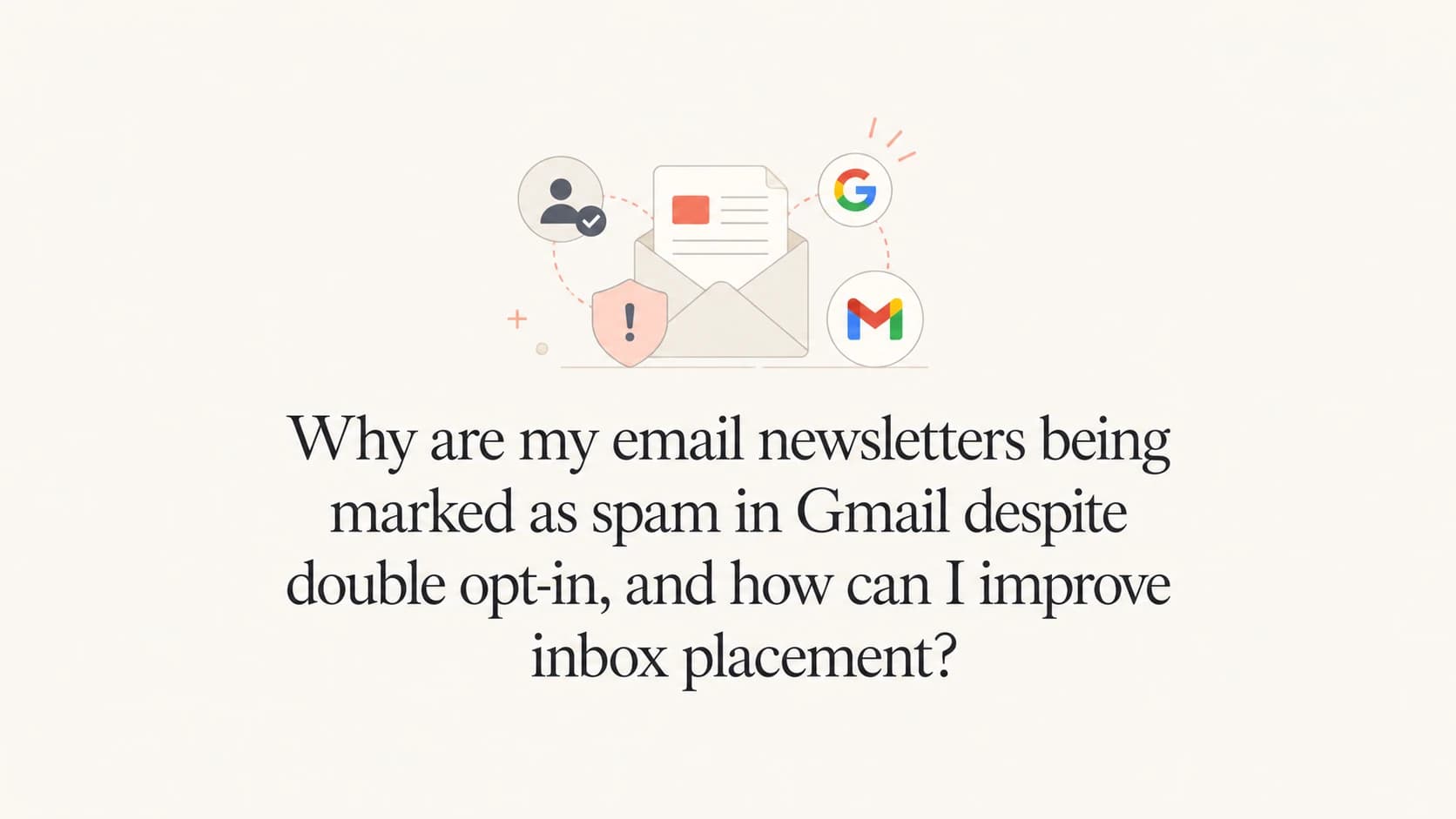 A Gmail newsletter inbox placement thumbnail with authentication and complaint signals.