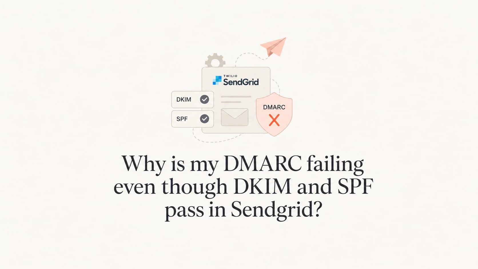 DMARC failure in SendGrid caused by SPF and DKIM passing for the wrong domain.
