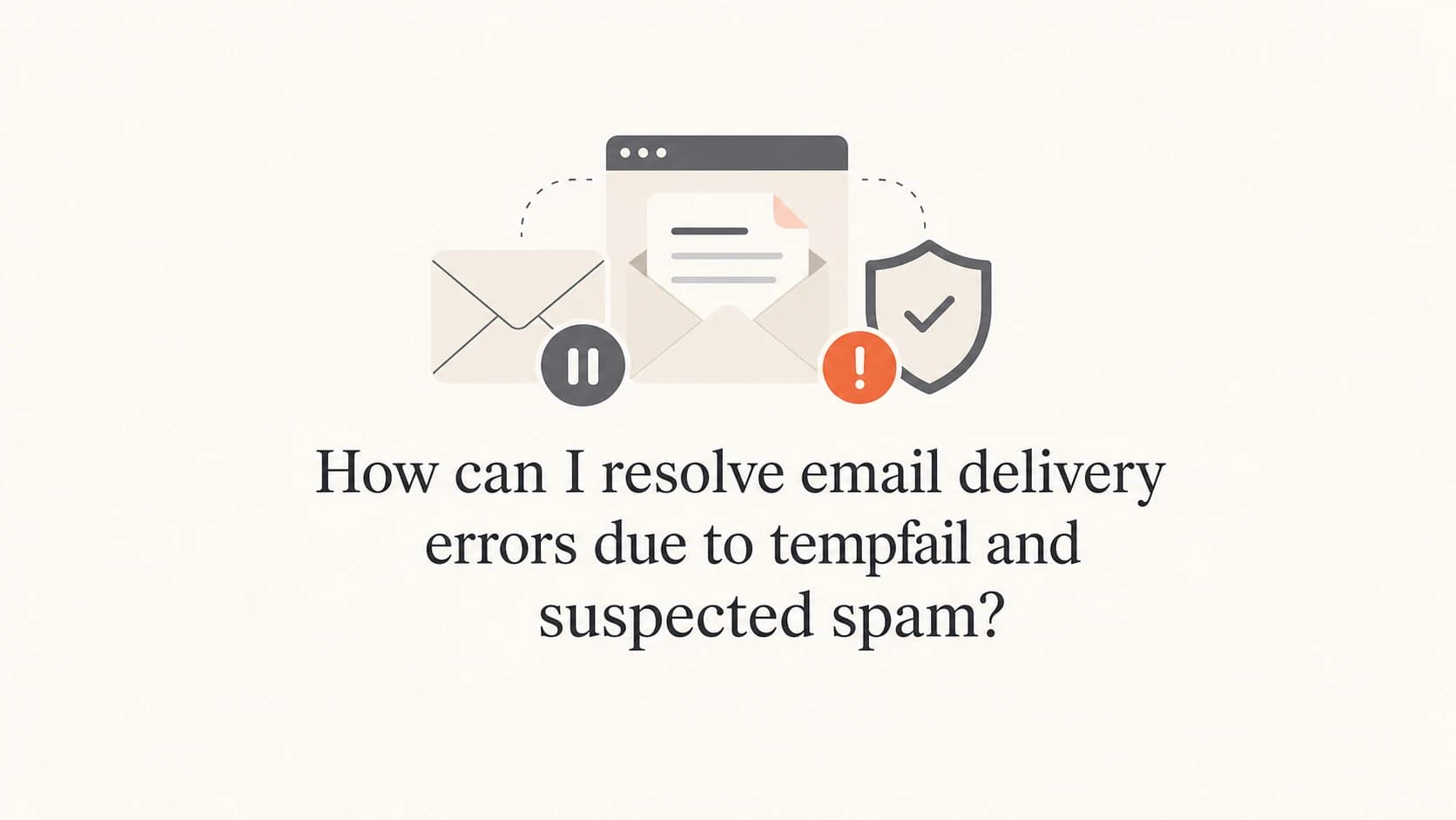 Email delivery errors with tempfail and suspected spam indicators.