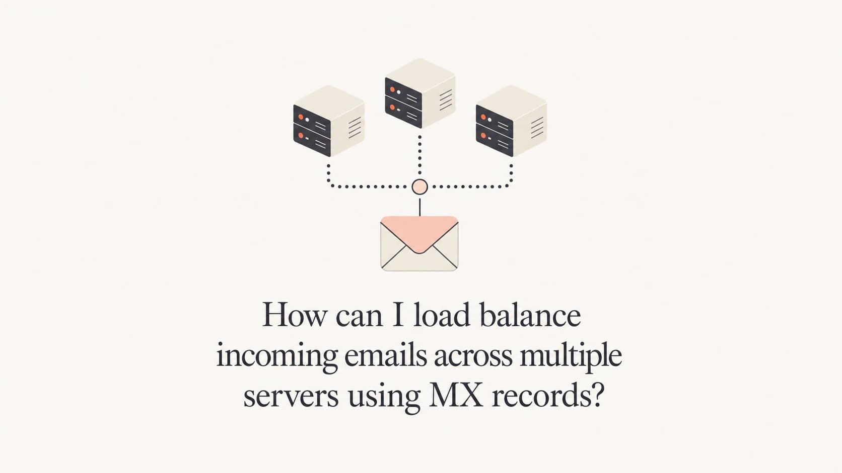 Three mail servers receiving messages through equal-priority MX records.