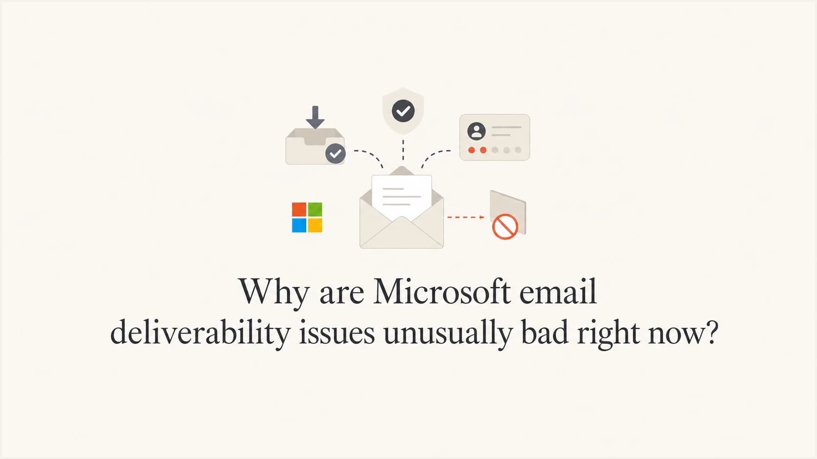Microsoft inbox delivery signals grouped around a sender reputation warning.