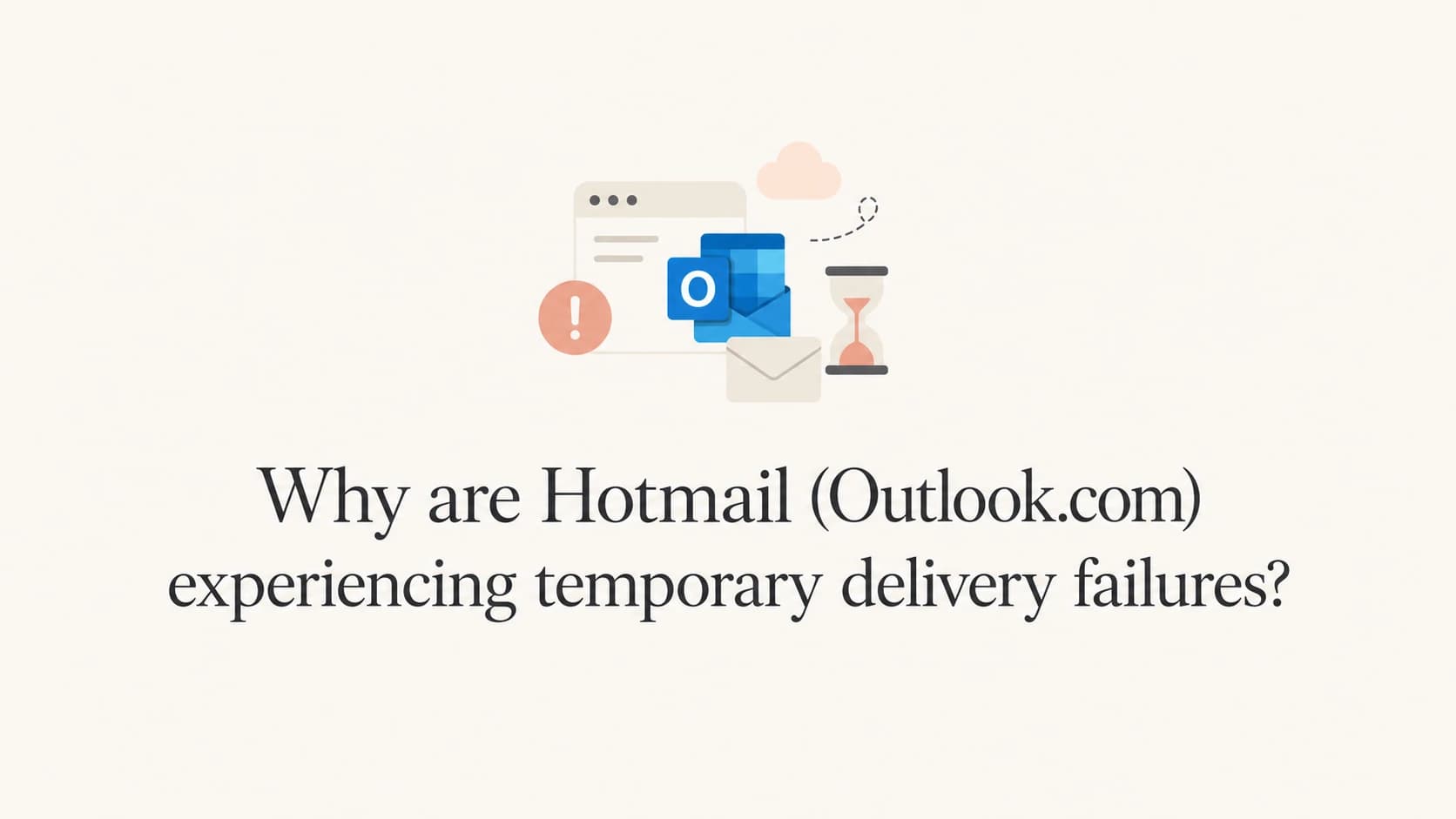 Hotmail and Outlook.com temporary delivery failure article thumbnail.