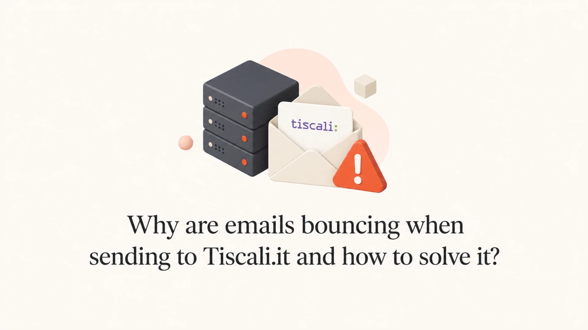 A calm article thumbnail about Tiscali.it email bounces and 421 errors.