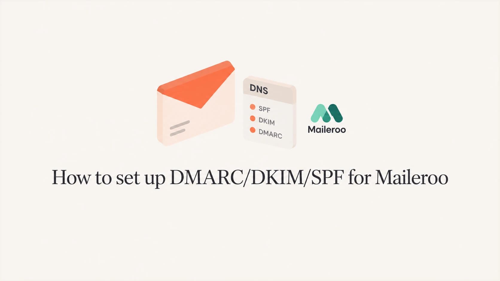 Maileroo domain authentication setup with SPF, DKIM and DMARC.