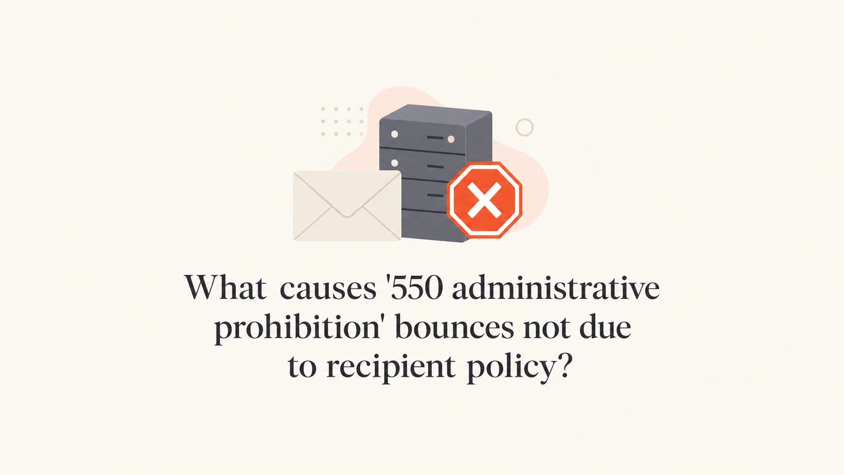 A mail server rejection concept for a 550 administrative prohibition bounce.