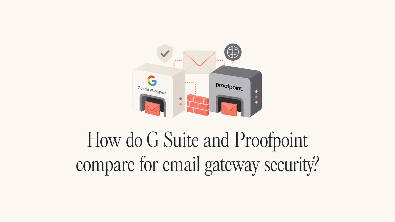 Editorial thumbnail comparing G Suite and Proofpoint email gateway security.