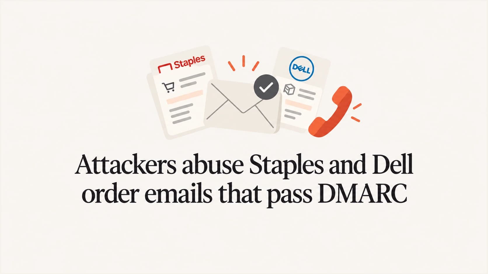 Staples and Dell order notifications carried attacker-supplied callback instructions.