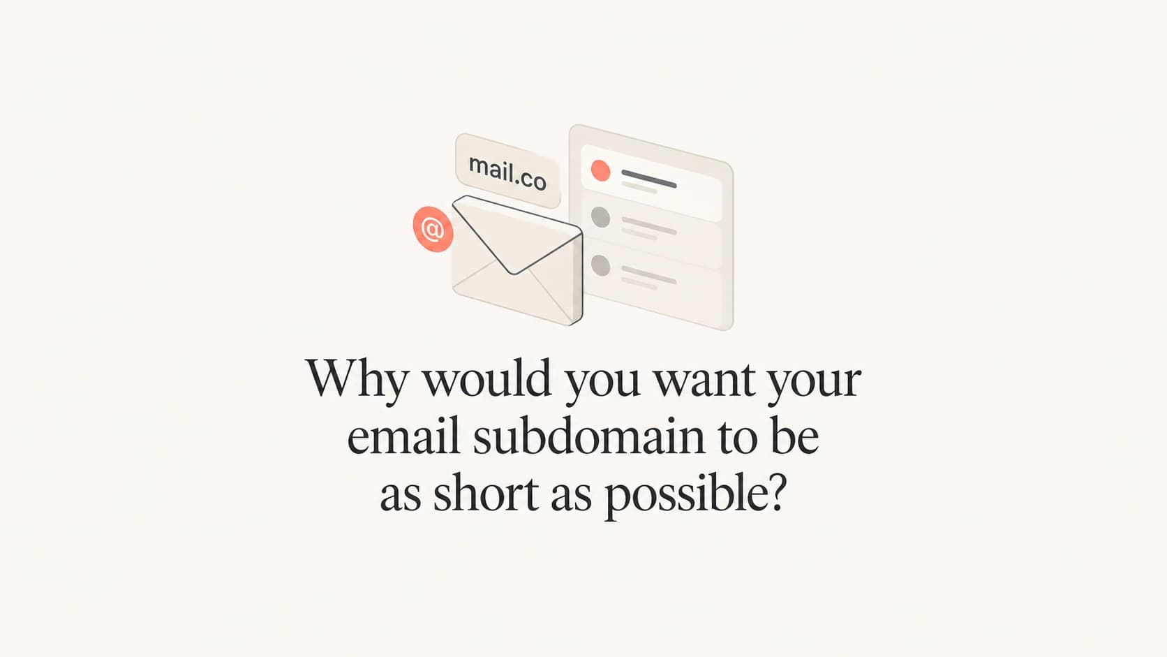 A short email subdomain shown beside a compact inbox sender line.