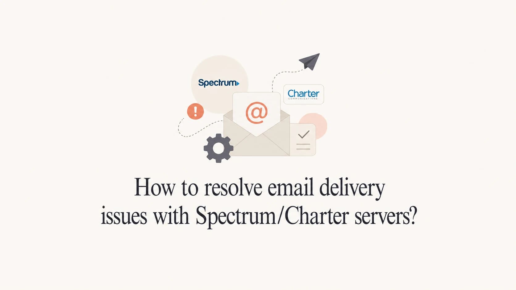 Email routing diagram for Spectrum and Charter delivery troubleshooting.