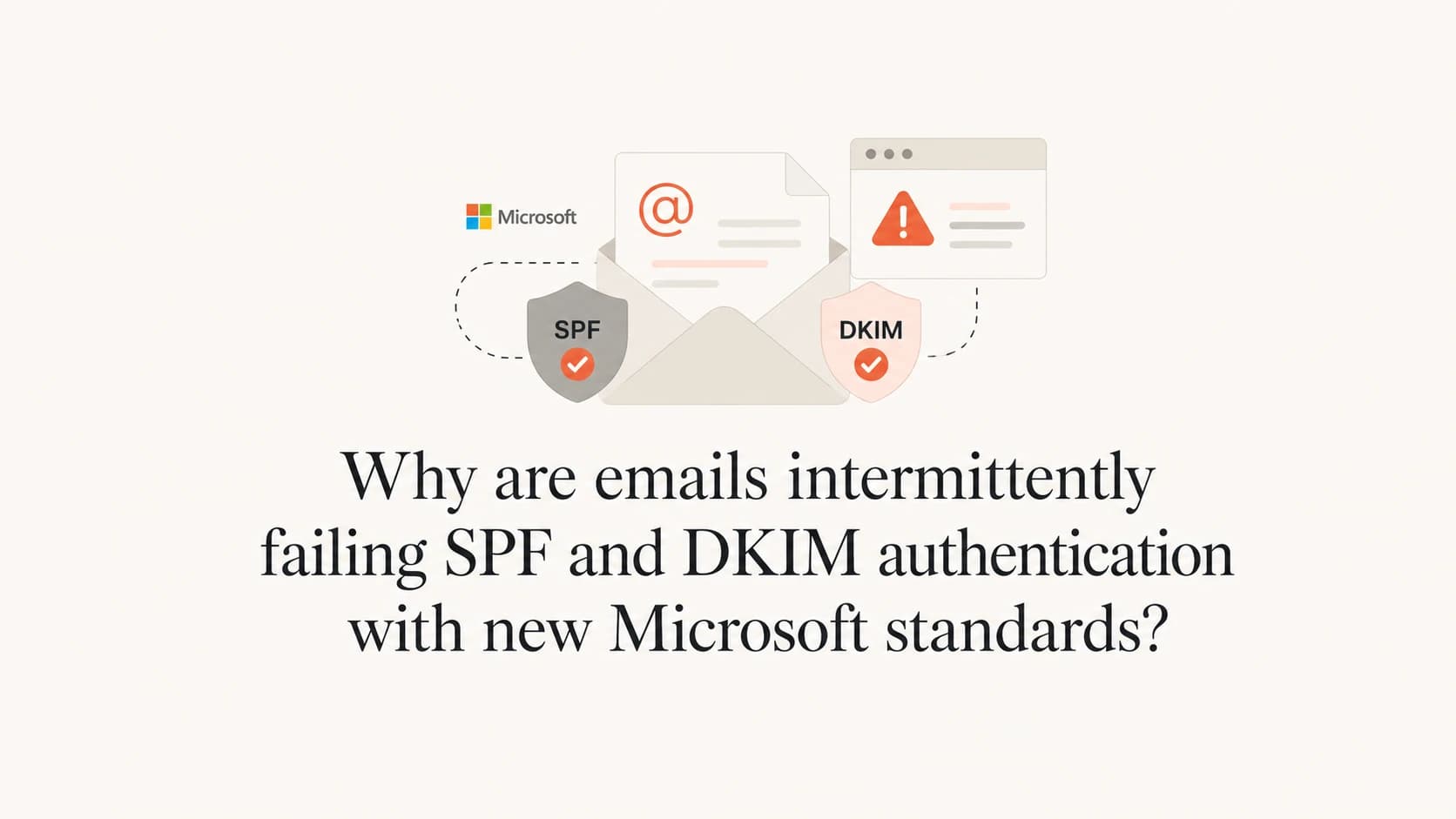 Microsoft email authentication failures with SPF, DKIM, and DMARC checks.