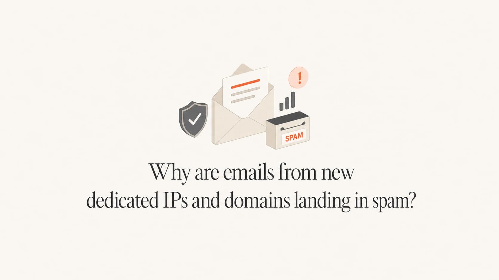 A calm editorial thumbnail about new email IPs and domains landing in spam.
